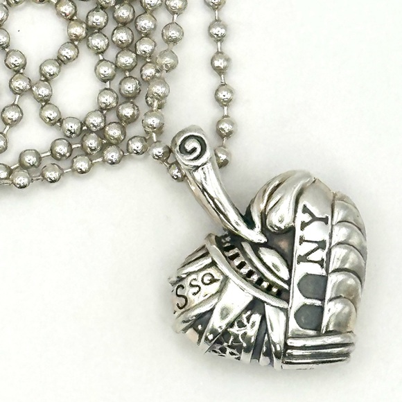 Lagos Sterling Silver 925 Heart Of New York Pendant Necklace